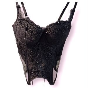 Victoria's Secret Black Beaded Babydoll